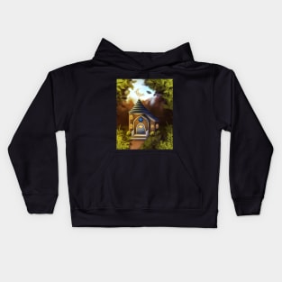 Wizard's house in the forest Kids Hoodie